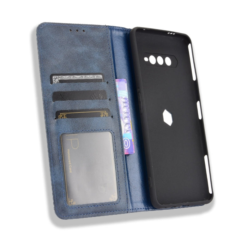 For Xiaomi Black Shark 4 / Black Shark 4 Pro Magnetic Buckle Retro Crazy Horse Texture Horizontal Flip Leather Case with Holder & Card Slots & Photo Frame