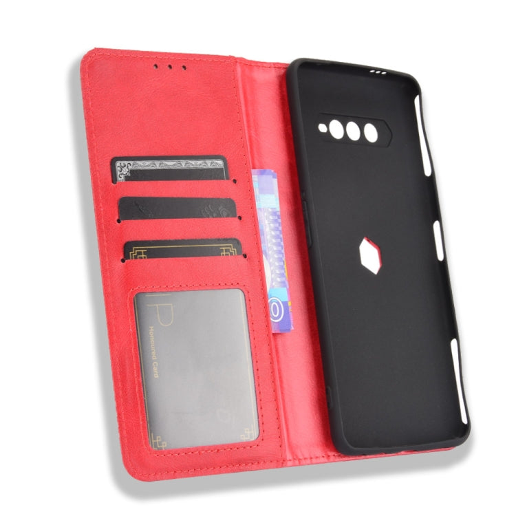 For Xiaomi Black Shark 4 / Black Shark 4 Pro Magnetic Buckle Retro Crazy Horse Texture Horizontal Flip Leather Case with Holder & Card Slots & Photo Frame