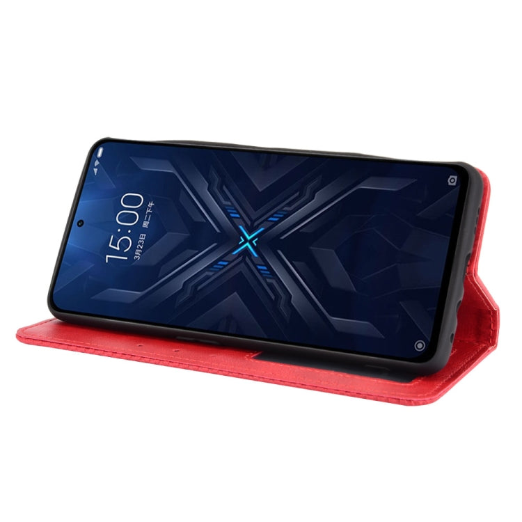 For Xiaomi Black Shark 4 / Black Shark 4 Pro Magnetic Buckle Retro Crazy Horse Texture Horizontal Flip Leather Case with Holder & Card Slots & Photo Frame