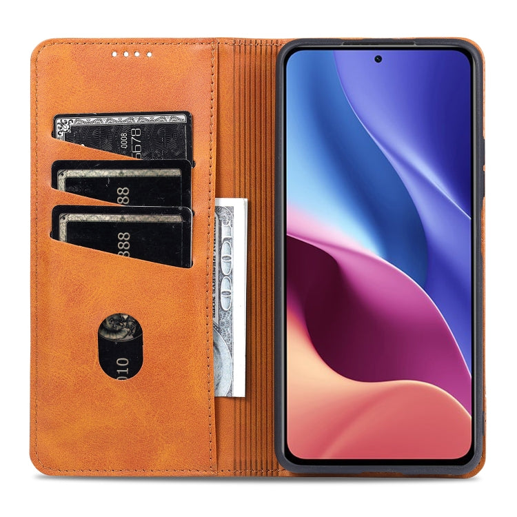 For Xiaomi Redmi K40 AZNS Magnetic Calf Texture Horizontal Flip Leather Case with Card Slots & Holder & Wallet