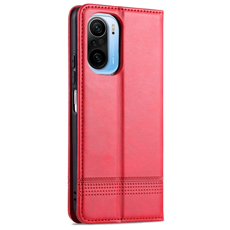 For Xiaomi Redmi K40 AZNS Magnetic Calf Texture Horizontal Flip Leather Case with Card Slots & Holder & Wallet
