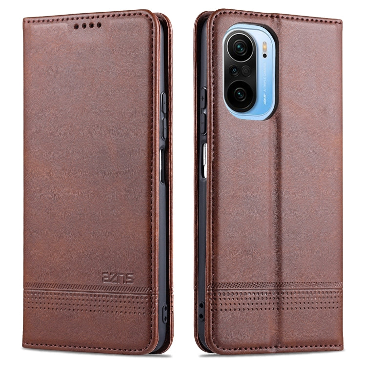 For Xiaomi Poco F3 AZNS Magnetic Calf Texture Horizontal Flip Leather Case with Card Slots & Holder & Wallet