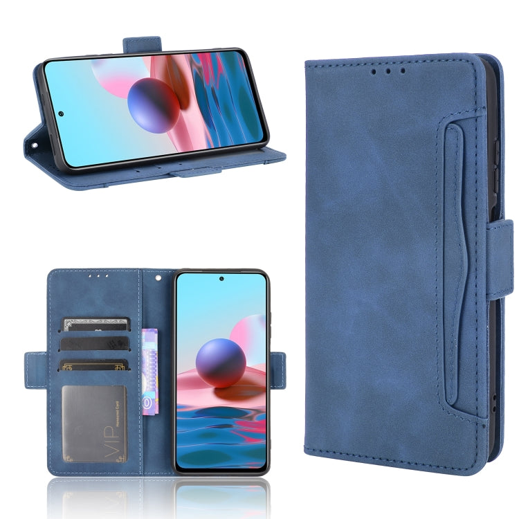 For Xiaomi Redmi Note 10 4G / Note 10S Skin Feel Calf Pattern Horizontal Flip Leather Case with Holder & Card Slots & Photo Frame
