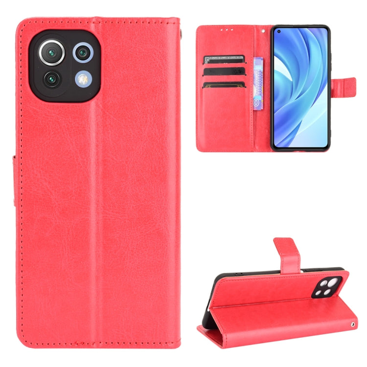 For Xiaomi Mi 11 Lite 4G Retro Crazy Horse Texture Horizontal Flip Leather Case with Holder & Card Slots & Photo Frame