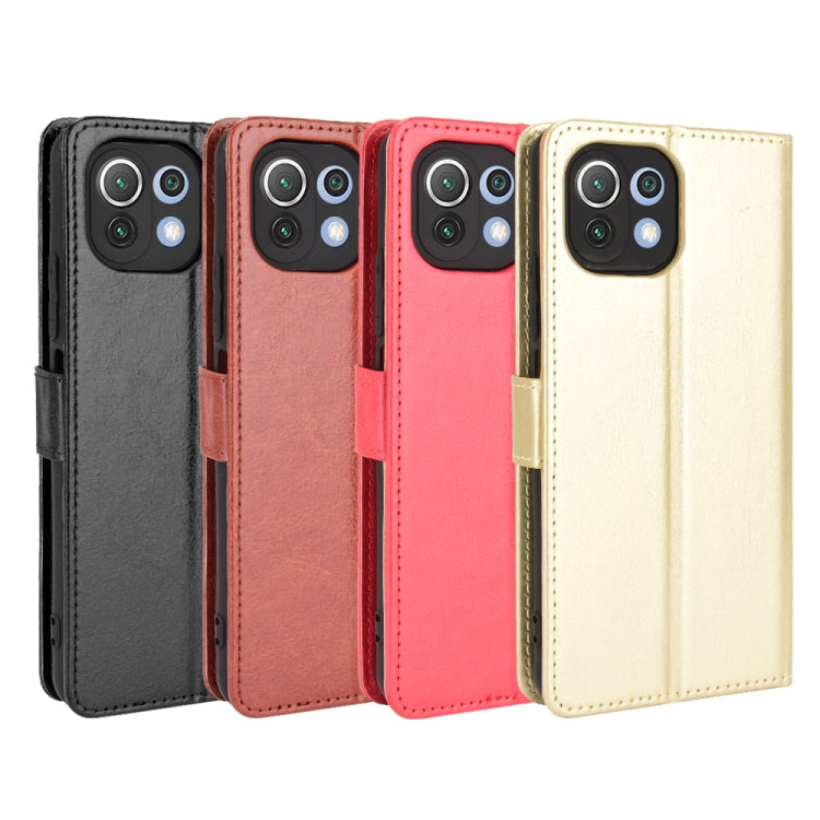 For Xiaomi Mi 11 Lite 4G Retro Crazy Horse Texture Horizontal Flip Leather Case with Holder & Card Slots & Photo Frame