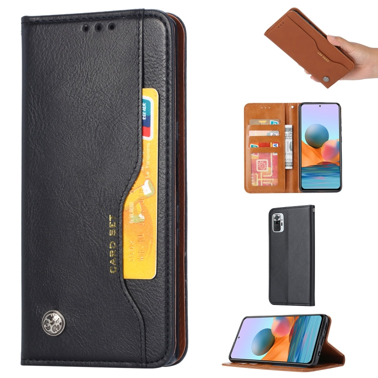 For Xiaomi Redmi Note 10 4G / Note 10S Knead Skin Texture Horizontal Flip Leather Case with Photo Frame & Holder & Card Slots & Wallet