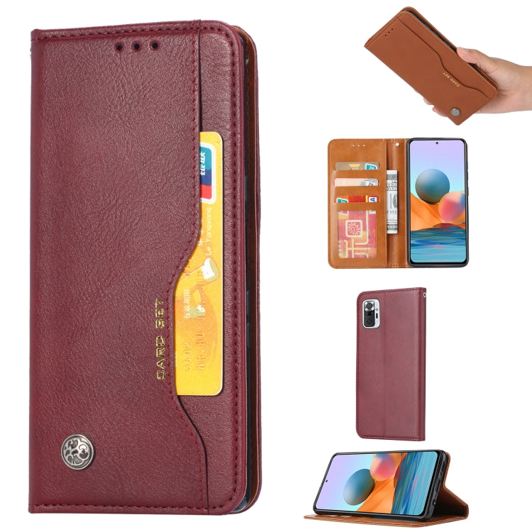For Xiaomi Redmi Note 10 4G / Note 10S Knead Skin Texture Horizontal Flip Leather Case with Photo Frame & Holder & Card Slots & Wallet