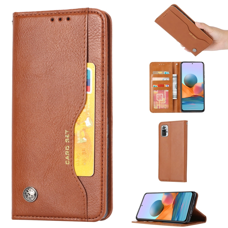 For Xiaomi Redmi Note 10 4G / Note 10S Knead Skin Texture Horizontal Flip Leather Case with Photo Frame & Holder & Card Slots & Wallet