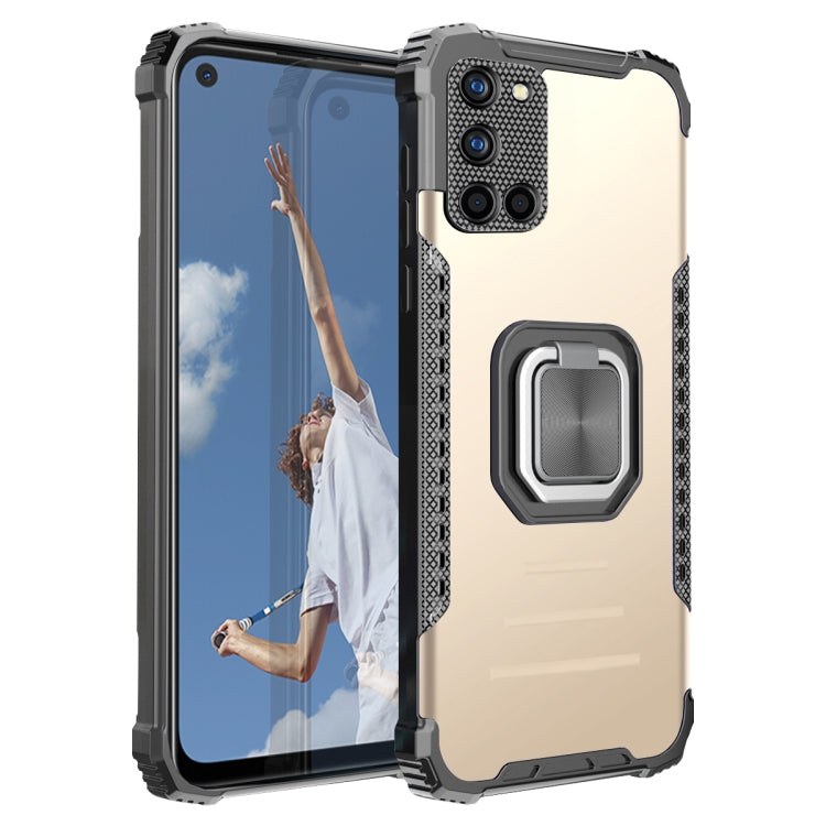 For OPPO A52 / A92 / A72 Fierce Warrior Series Armor All-inclusive Shockproof Aluminum Alloy + TPU Protective Case with Ring Holder