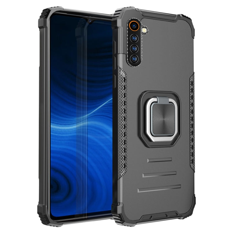 For OPPO Realme 6 Fierce Warrior Series Armor All-inclusive Shockproof Aluminum Alloy + TPU Protective Case with Ring Holder
