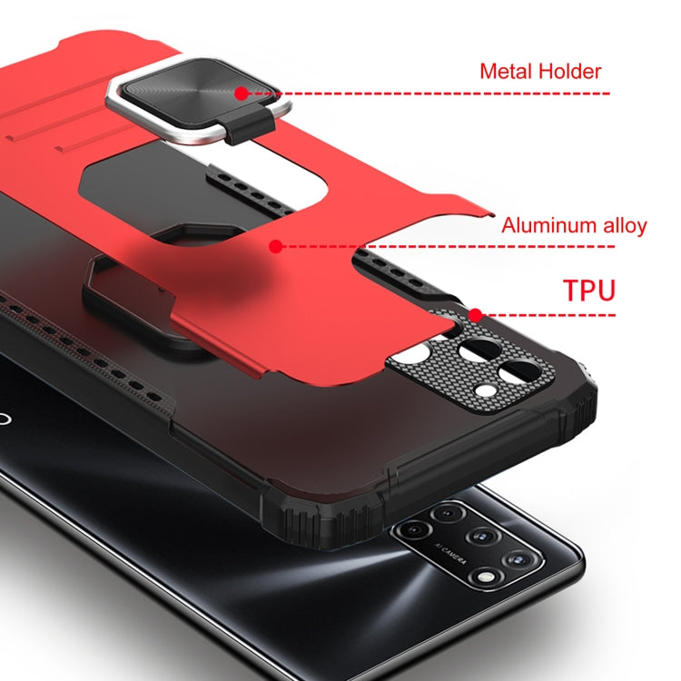 For OPPO Realme 6 Fierce Warrior Series Armor All-inclusive Shockproof Aluminum Alloy + TPU Protective Case with Ring Holder