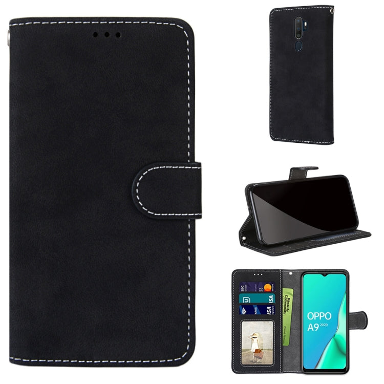 For OPPO A9 (2020) / A5 (2020) / A11X / A11 Retro Frosted Horizontal Flip PU Leather Case with Holder & Card Slots & Wallet & Photo Frame