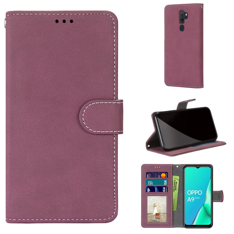 For OPPO A9 (2020) / A5 (2020) / A11X / A11 Retro Frosted Horizontal Flip PU Leather Case with Holder & Card Slots & Wallet & Photo Frame