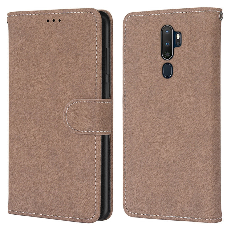 For OPPO A9 (2020) / A5 (2020) / A11X / A11 Retro Frosted Horizontal Flip PU Leather Case with Holder & Card Slots & Wallet & Photo Frame