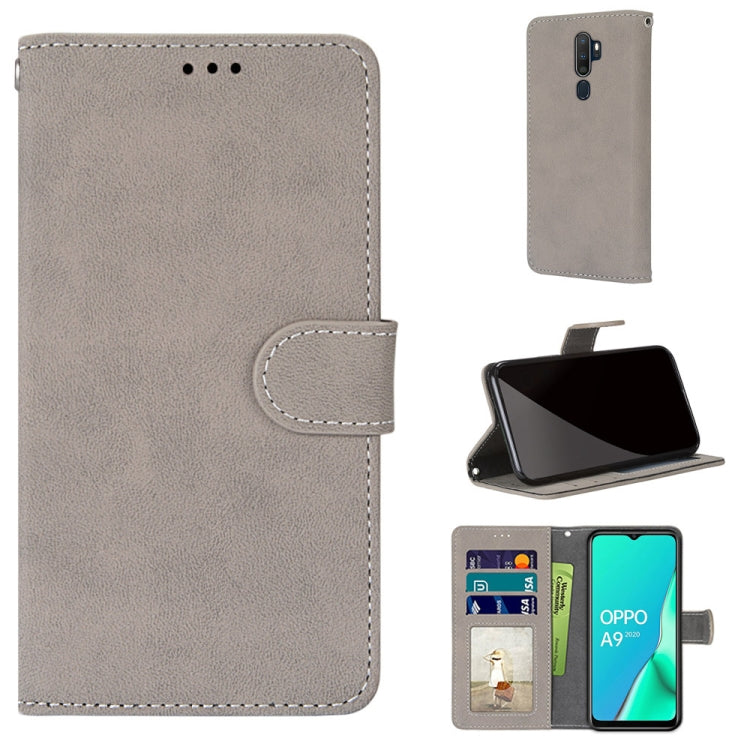 For OPPO A9 (2020) / A5 (2020) / A11X / A11 Retro Frosted Horizontal Flip PU Leather Case with Holder & Card Slots & Wallet & Photo Frame