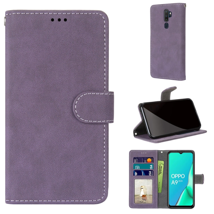 For OPPO A9 (2020) / A5 (2020) / A11X / A11 Retro Frosted Horizontal Flip PU Leather Case with Holder & Card Slots & Wallet & Photo Frame