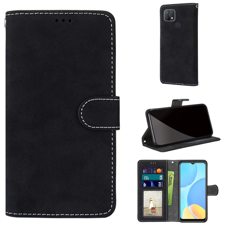 For OPPO A15 / A15s Retro Frosted Horizontal Flip PU Leather Case with Holder & Card Slots & Wallet & Photo Frame