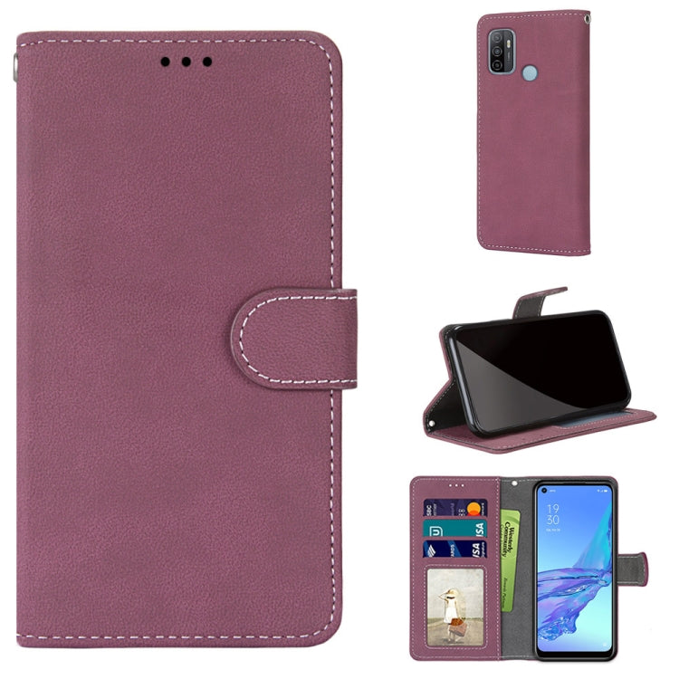 For OPPO A53 4G(2020) / A53s / A32 / A33 (2020) Retro Frosted Horizontal Flip PU Leather Case with Holder & Card Slots & Wallet & Photo Frame