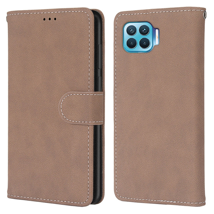 For OPPO F17 Pro / A93 4G / Reno4 Lite / Reno4 F Retro Frosted Horizontal Flip PU Leather Case with Holder & Card Slots & Wallet & Photo Frame