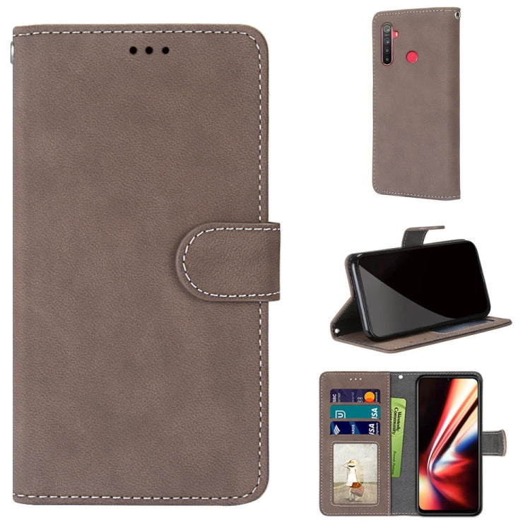 For OPPO Realme 5 / 5s / 5i / C3 / C3i / 6i / Narzo10 / 10A / 20A Retro Frosted Horizontal Flip PU Leather Case with Holder & Card Slots & Wallet & Photo Frame