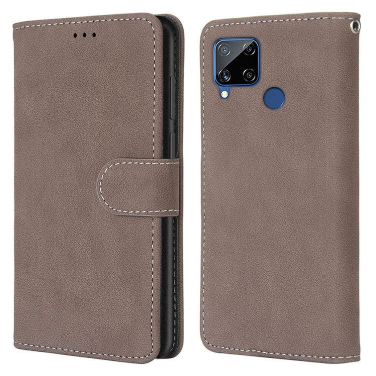 For OPPO Realme C15 / C12 / C25 / 7i (Global) / Narzo 20 / 30A Retro Frosted Horizontal Flip PU Leather Case with Holder & Card Slots & Wallet & Photo Frame