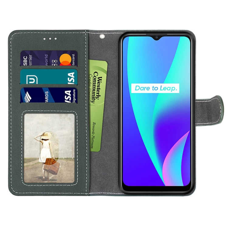 For OPPO Realme C15 / C12 / C25 / 7i (Global) / Narzo 20 / 30A Retro Frosted Horizontal Flip PU Leather Case with Holder & Card Slots & Wallet & Photo Frame