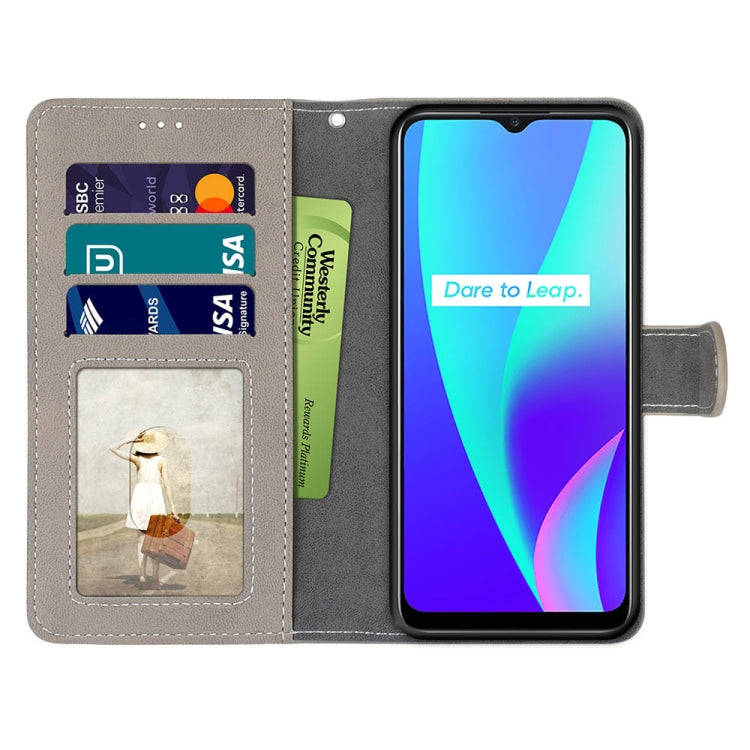 For OPPO Realme C15 / C12 / C25 / 7i (Global) / Narzo 20 / 30A Retro Frosted Horizontal Flip PU Leather Case with Holder & Card Slots & Wallet & Photo Frame