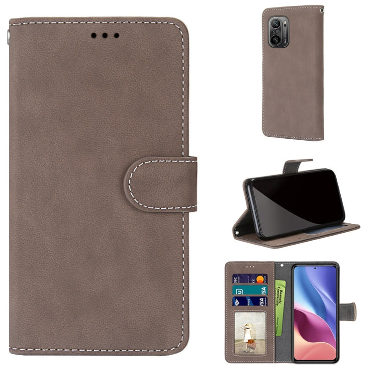 For Xiaomi Redmi K40 / K40 Pro / K40 Pro+ / Mi 11i / Poco F3 Retro Frosted Horizontal Flip PU Leather Case with Holder & Card Slots & Wallet & Photo Frame