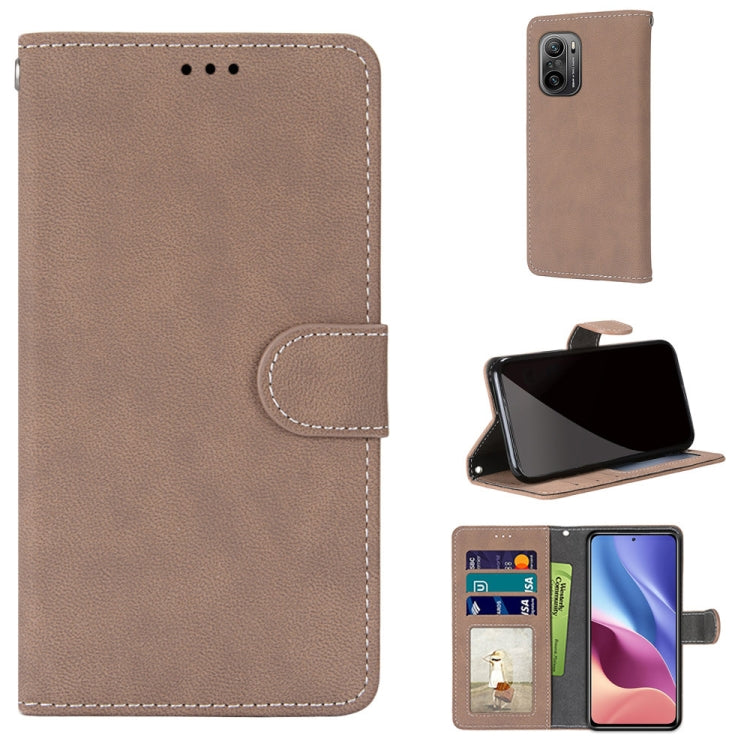For Xiaomi Redmi K40 / K40 Pro / K40 Pro+ / Mi 11i / Poco F3 Retro Frosted Horizontal Flip PU Leather Case with Holder & Card Slots & Wallet & Photo Frame