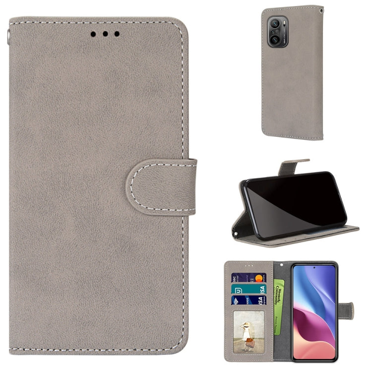 For Xiaomi Redmi K40 / K40 Pro / K40 Pro+ / Mi 11i / Poco F3 Retro Frosted Horizontal Flip PU Leather Case with Holder & Card Slots & Wallet & Photo Frame
