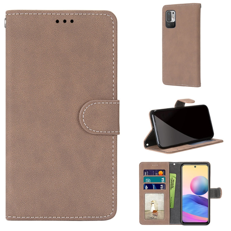For Xiaomi Redmi Note 10 5G Retro Frosted Horizontal Flip PU Leather Case with Holder & Card Slots & Wallet & Photo Frame