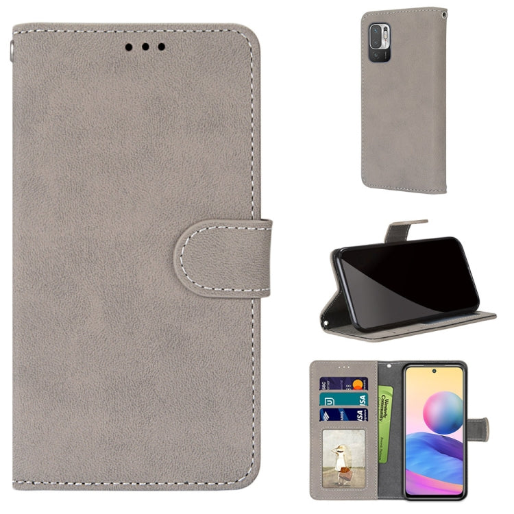 For Xiaomi Redmi Note 10 5G Retro Frosted Horizontal Flip PU Leather Case with Holder & Card Slots & Wallet & Photo Frame
