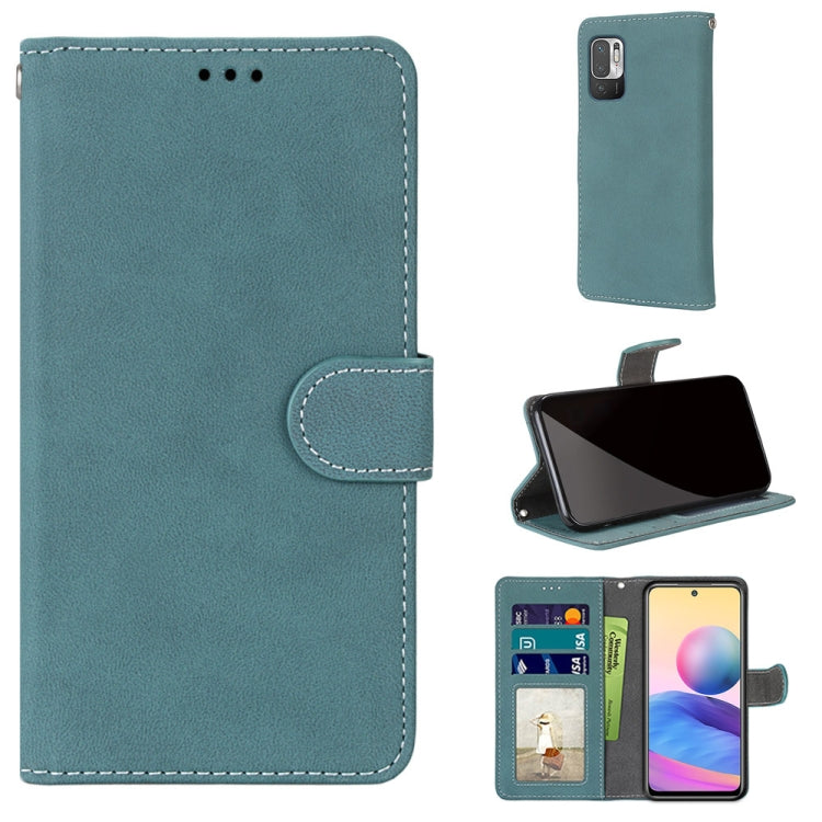 For Xiaomi Redmi Note 10 5G Retro Frosted Horizontal Flip PU Leather Case with Holder & Card Slots & Wallet & Photo Frame