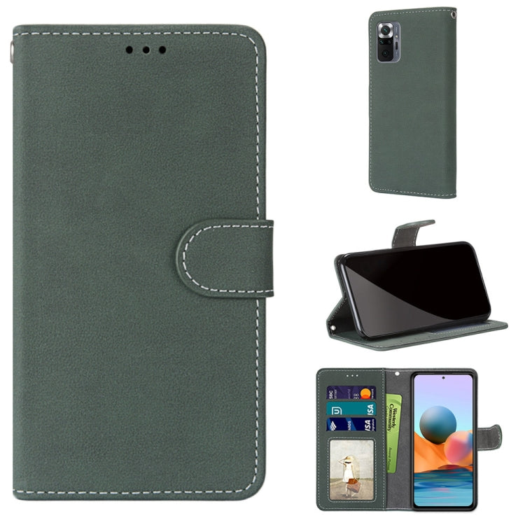 For Xiaomi Redmi Note 10 Pro Max / Note 10 Pro Retro Frosted Horizontal Flip PU Leather Case with Holder & Card Slots & Wallet & Photo Frame