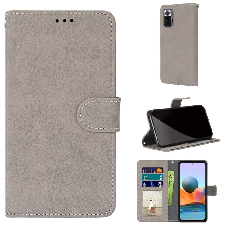 For Xiaomi Redmi Note 10 Pro Max / Note 10 Pro Retro Frosted Horizontal Flip PU Leather Case with Holder & Card Slots & Wallet & Photo Frame