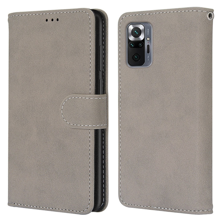 For Xiaomi Redmi Note 10 Pro Max / Note 10 Pro Retro Frosted Horizontal Flip PU Leather Case with Holder & Card Slots & Wallet & Photo Frame