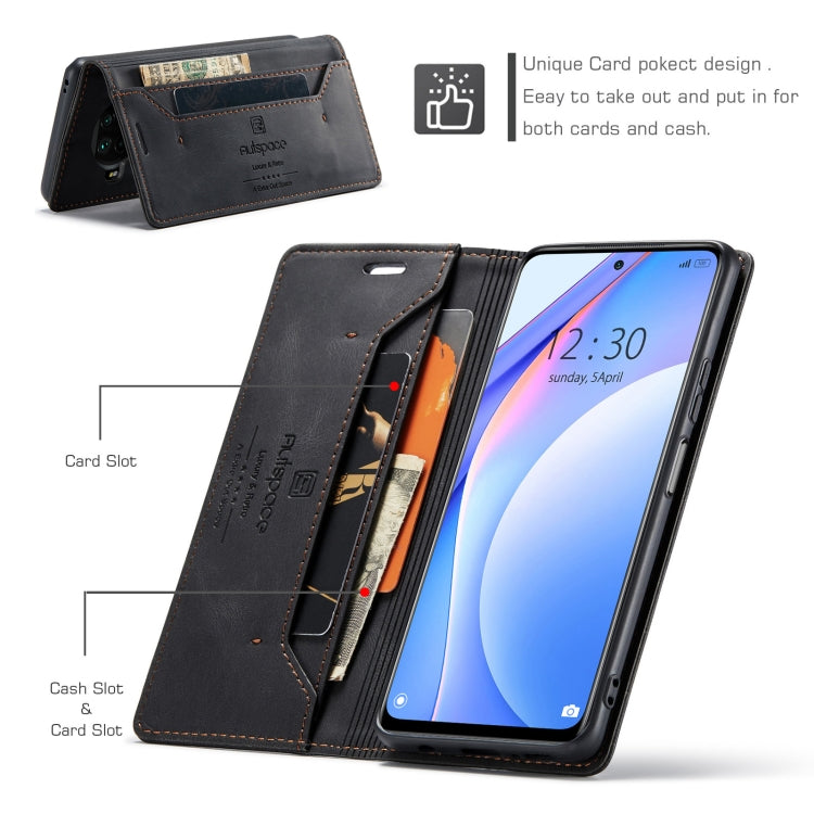 For Xiaomi Mi 10T Lite 5G AutSpace A01 Retro Skin-feel Crazy Horse Texture Horizontal Flip Leather Case with Holder & Card Slots & Wallet & RFID