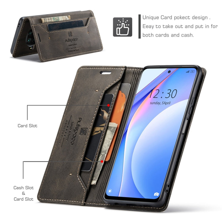 For Xiaomi Mi 10T Lite 5G AutSpace A01 Retro Skin-feel Crazy Horse Texture Horizontal Flip Leather Case with Holder & Card Slots & Wallet & RFID