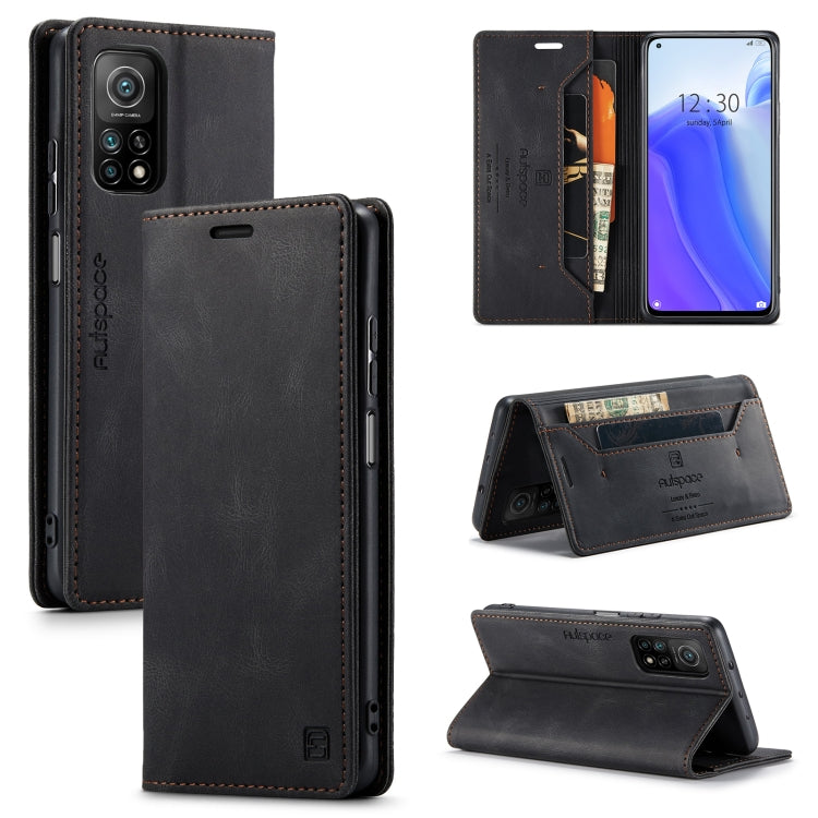 For Xiaomi Mi 10T / 10T Pro 5G AutSpace A01 Retro Skin-feel Crazy Horse Texture Horizontal Flip Leather Case with Holder & Card Slots & Wallet & RFID