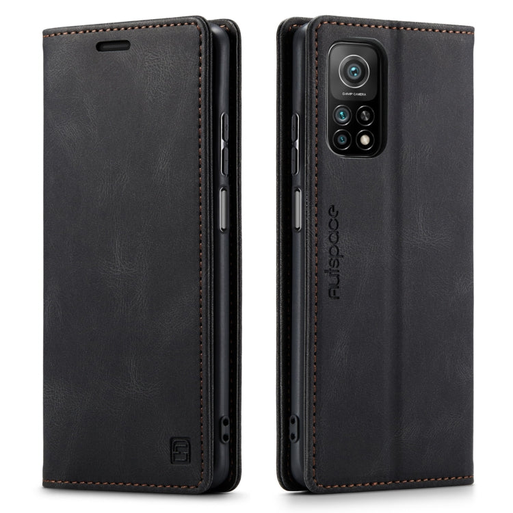 For Xiaomi Mi 10T / 10T Pro 5G AutSpace A01 Retro Skin-feel Crazy Horse Texture Horizontal Flip Leather Case with Holder & Card Slots & Wallet & RFID