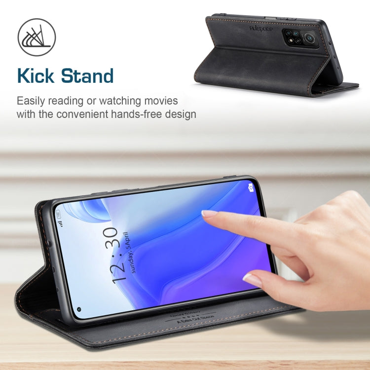 For Xiaomi Mi 10T / 10T Pro 5G AutSpace A01 Retro Skin-feel Crazy Horse Texture Horizontal Flip Leather Case with Holder & Card Slots & Wallet & RFID