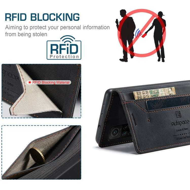 For Xiaomi Mi 10T / 10T Pro 5G AutSpace A01 Retro Skin-feel Crazy Horse Texture Horizontal Flip Leather Case with Holder & Card Slots & Wallet & RFID