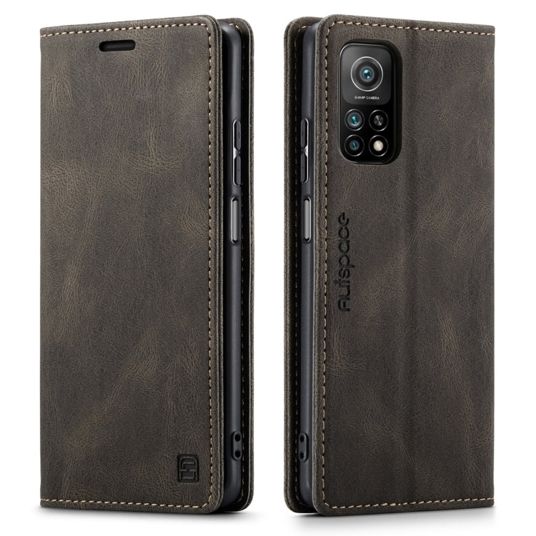 For Xiaomi Mi 10T / 10T Pro 5G AutSpace A01 Retro Skin-feel Crazy Horse Texture Horizontal Flip Leather Case with Holder & Card Slots & Wallet & RFID