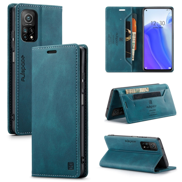 For Xiaomi Mi 10T / 10T Pro 5G AutSpace A01 Retro Skin-feel Crazy Horse Texture Horizontal Flip Leather Case with Holder & Card Slots & Wallet & RFID