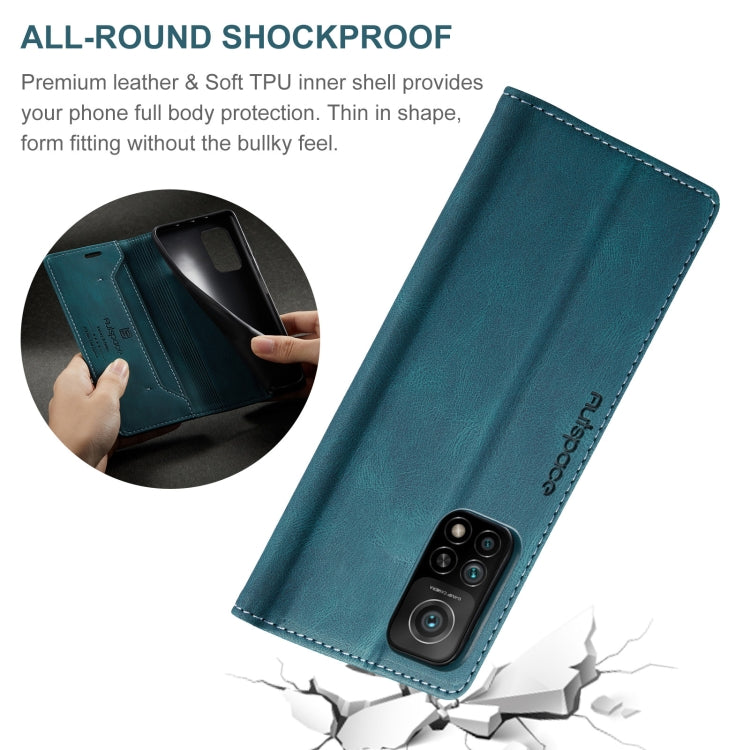 For Xiaomi Mi 10T / 10T Pro 5G AutSpace A01 Retro Skin-feel Crazy Horse Texture Horizontal Flip Leather Case with Holder & Card Slots & Wallet & RFID