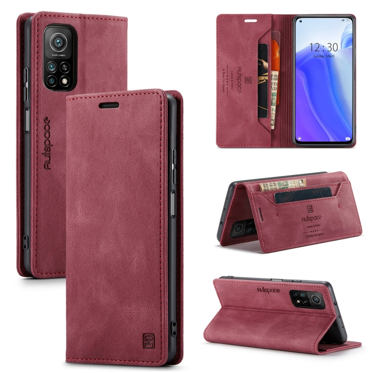 For Xiaomi Mi 10T / 10T Pro 5G AutSpace A01 Retro Skin-feel Crazy Horse Texture Horizontal Flip Leather Case with Holder & Card Slots & Wallet & RFID