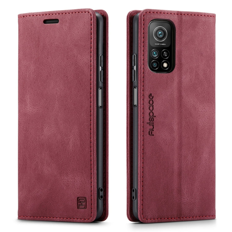 For Xiaomi Mi 10T / 10T Pro 5G AutSpace A01 Retro Skin-feel Crazy Horse Texture Horizontal Flip Leather Case with Holder & Card Slots & Wallet & RFID