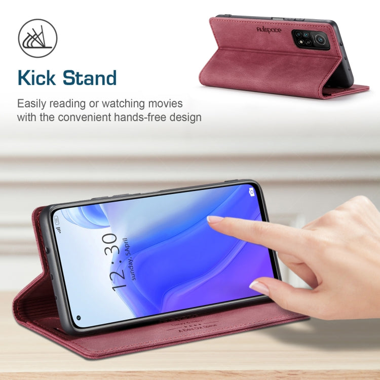 For Xiaomi Mi 10T / 10T Pro 5G AutSpace A01 Retro Skin-feel Crazy Horse Texture Horizontal Flip Leather Case with Holder & Card Slots & Wallet & RFID