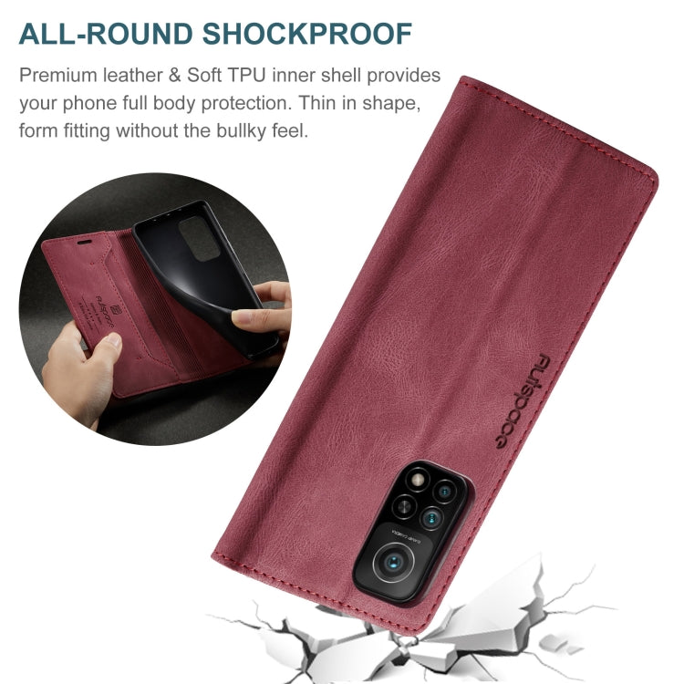 For Xiaomi Mi 10T / 10T Pro 5G AutSpace A01 Retro Skin-feel Crazy Horse Texture Horizontal Flip Leather Case with Holder & Card Slots & Wallet & RFID