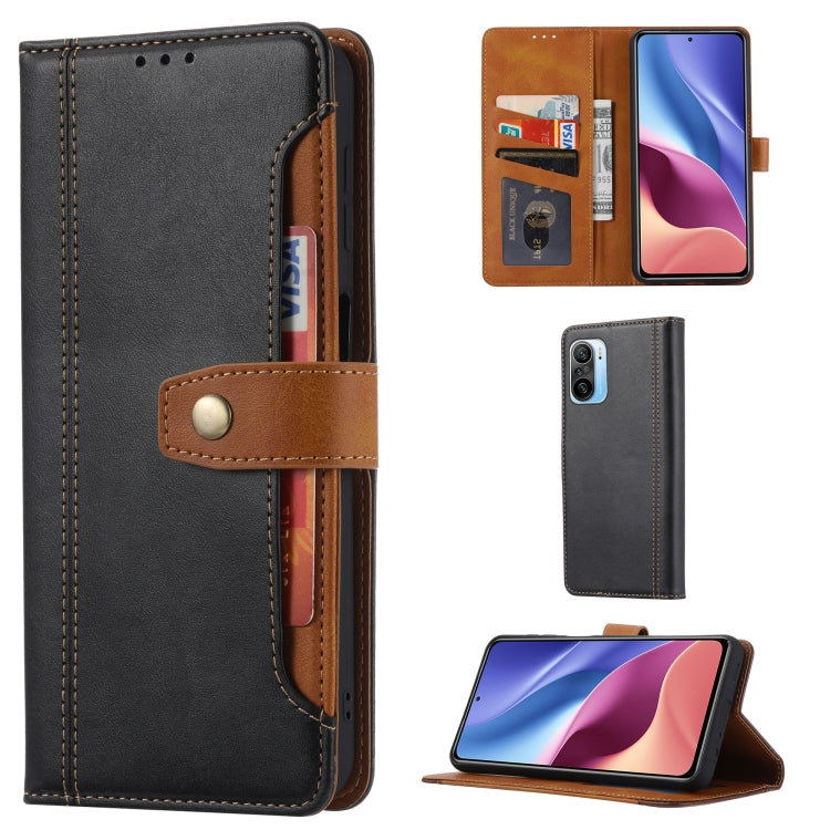 For Xiaomi Redmi K40 / K40 Pro Calf Texture Double Fold Clasp Horizontal Flip Leather Case with Photo Frame & Holder & Card Slots & Wallet